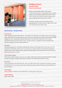 Click to download our Technical Data Sheet Download Bifold Rolfe Industrial doors Technical Data Sheet
